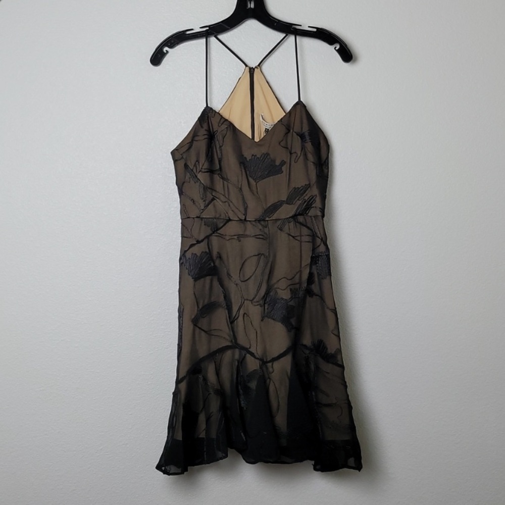 NWT Halston 90s Embroidered Strappy Black Dress 4